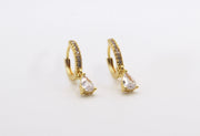 Multicoloured Crystal Drop Hoop Earrings