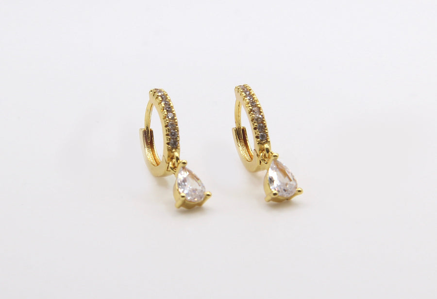 Multicoloured Crystal Drop Hoop Earrings