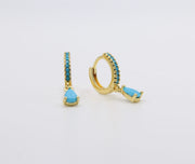 Multicoloured Crystal Drop Hoop Earrings