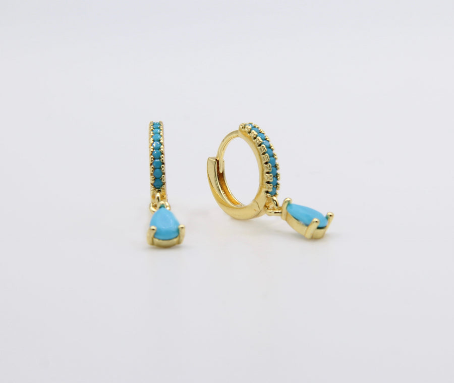Multicoloured Crystal Drop Hoop Earrings