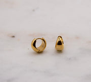 Chunky Gold Domed Huggie Earrings