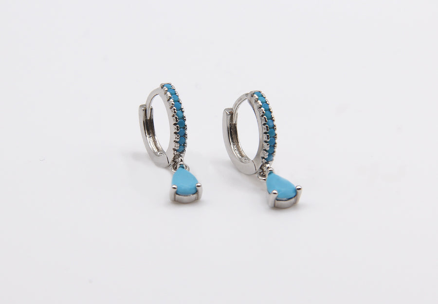 Multicoloured Crystal Drop Hoop Earrings