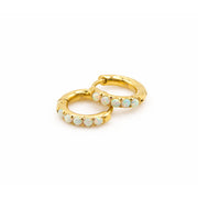 Opal Huggie Hoop Earrings