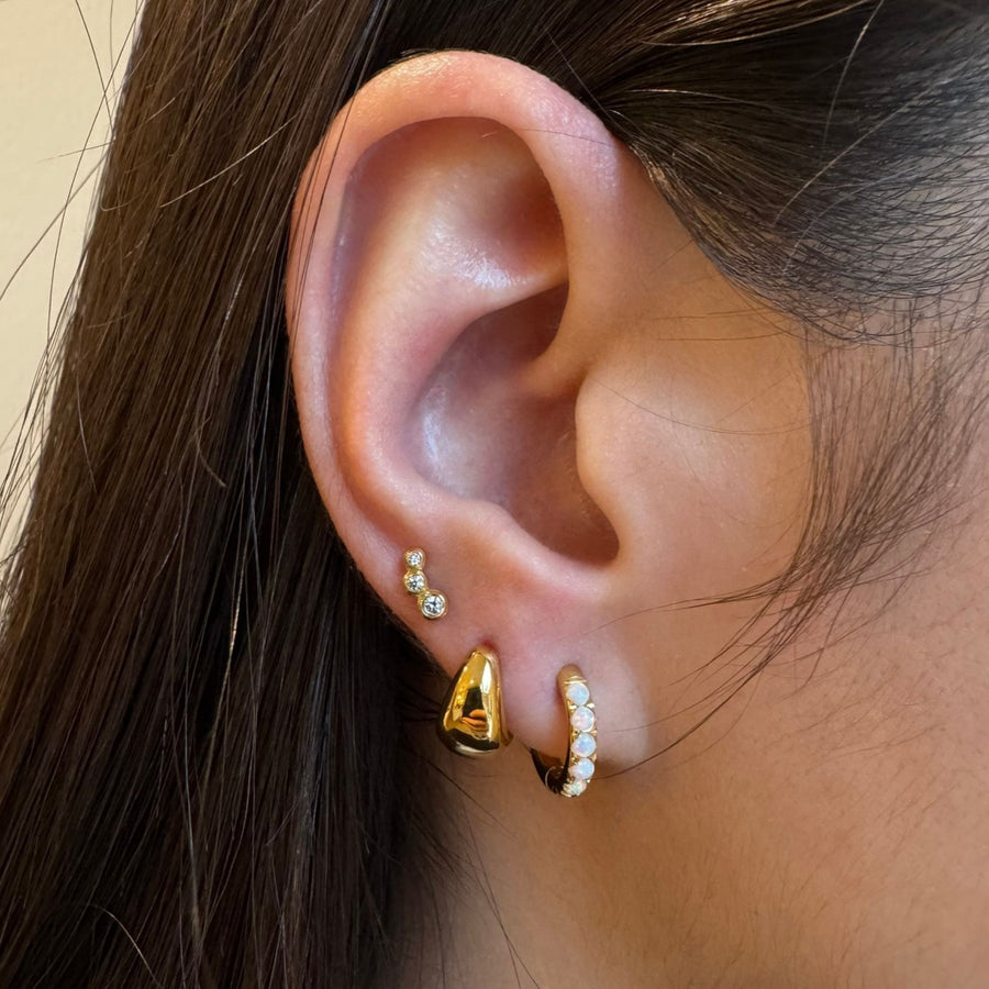 Opal Huggie Hoop Earrings