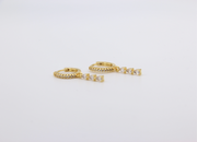 White Crystal Drop Huggie Hoops