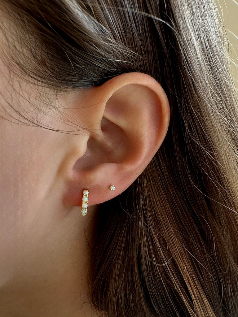 Opalescent Huggie Hoops