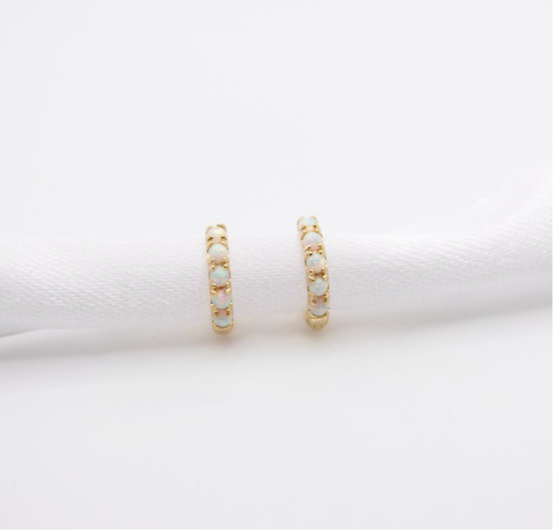 Opalescent Huggie Hoops