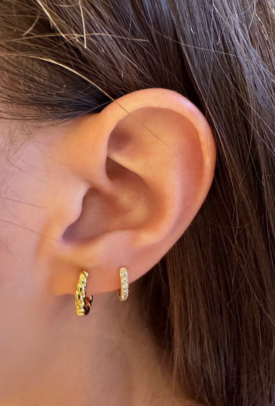 Gold Rope Hoop Earrings