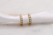 Opal Huggie Hoop Earrings