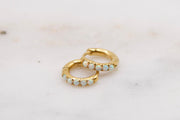 Opal Huggie Hoop Earrings