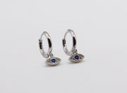 Gold Evil Eye Huggie Hoops