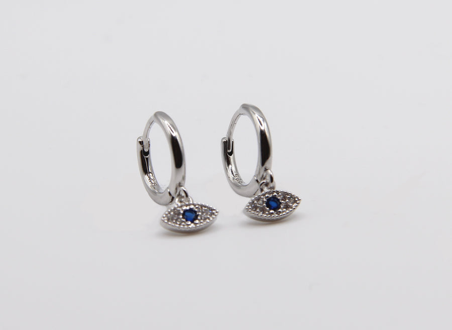 Gold Evil Eye Huggie Hoops