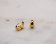 Chunky Gold Domed Huggie Earrings
