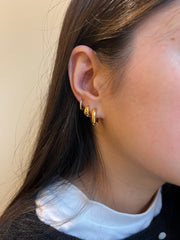 Chunky Gold Domed Huggie Earrings