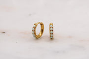 Opal Huggie Hoop Earrings