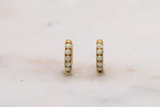 Opal Huggie Hoop Earrings