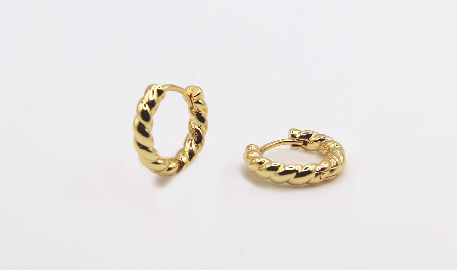 Gold Rope Hoop Earrings