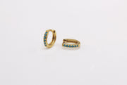 Emerald Green Huggie Hoops
