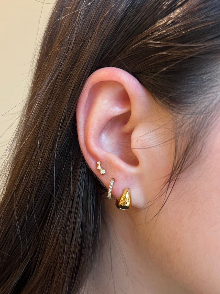 Chunky Gold Domed Huggie Earrings