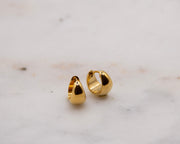 Chunky Gold Domed Huggie Earrings