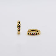 Multicoloured Huggie Hoops