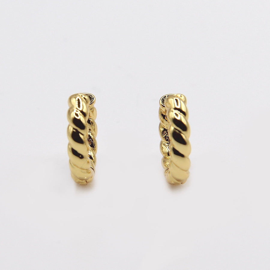 Gold Rope Hoop Earrings