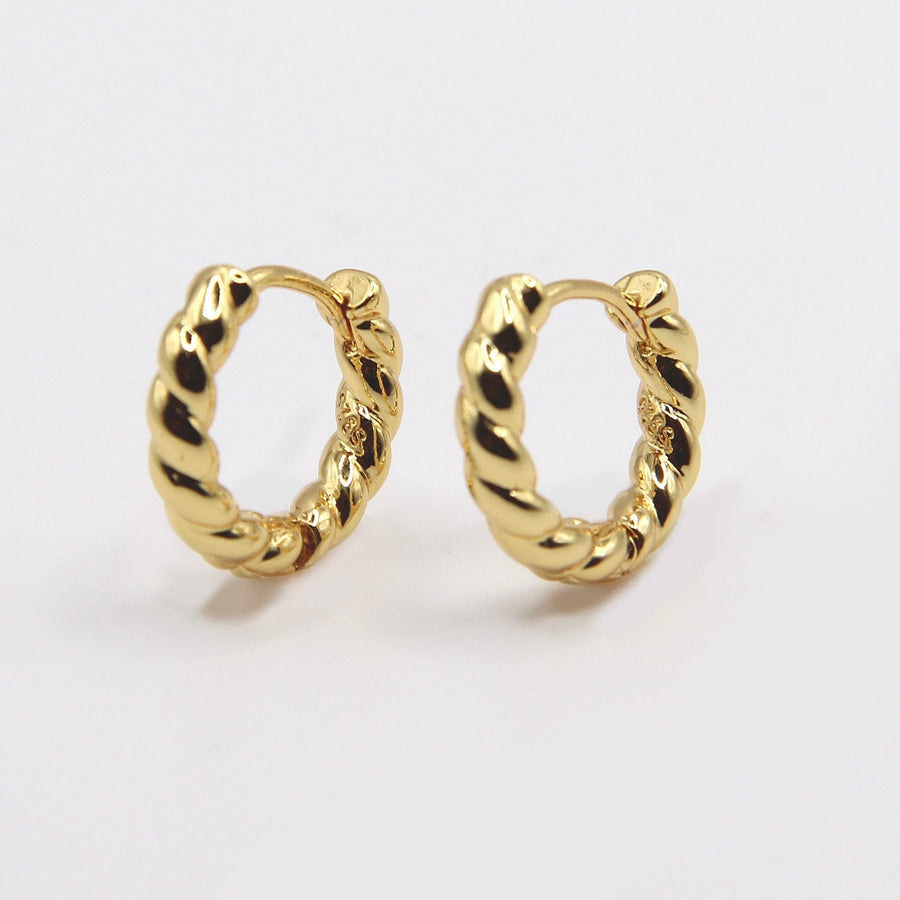Gold Rope Hoop Earrings