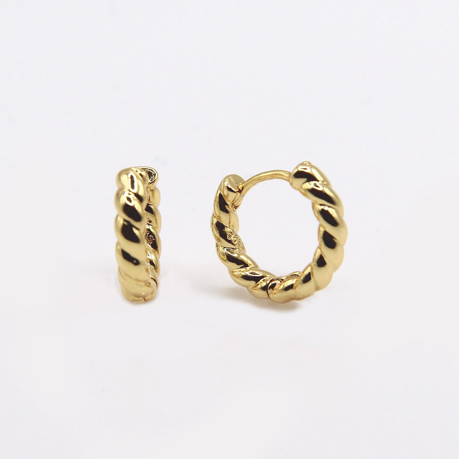 Gold Rope Hoop Earrings